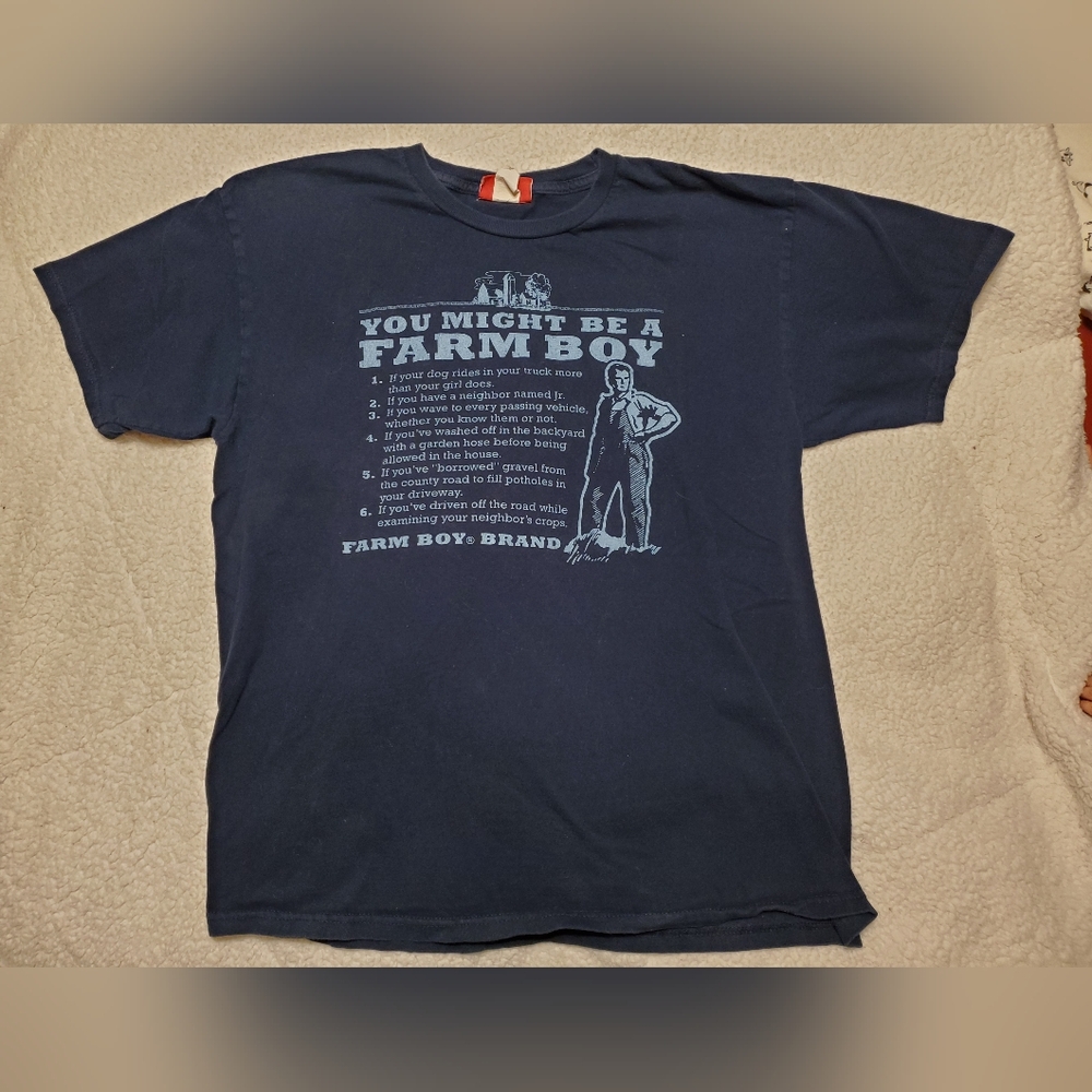 Farm Boy blue t-shirt